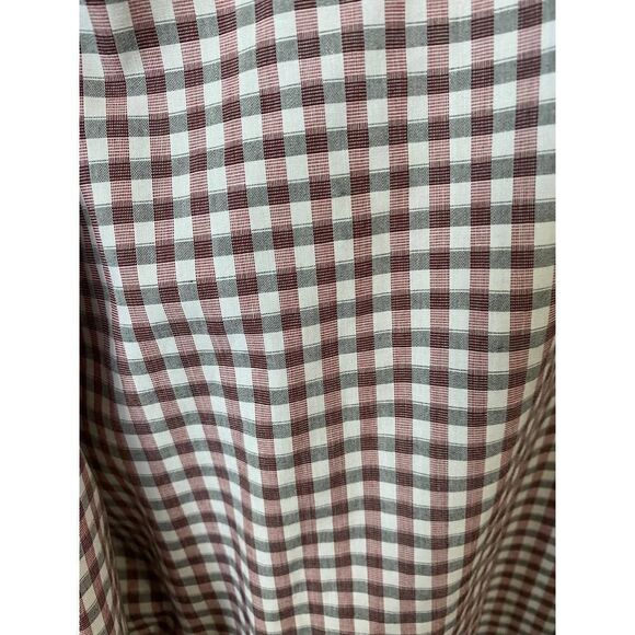 Van Heusen Regular Fit Wrinkle Free Plum Plaid Collared Dress Shirt Size 17 1/2 - Picture 7 of 7